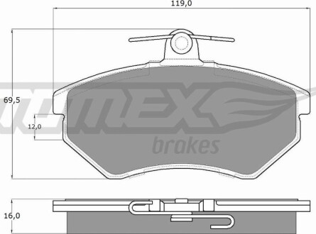 Гальмiвнi колодки дисковi TOMEX 1063 (фото 1)