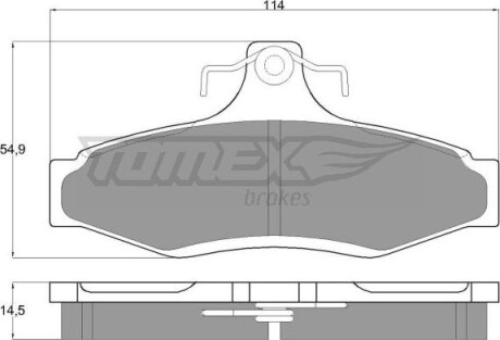 Гальмiвнi колодки дисковi TOMEX 1081