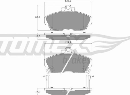 Гальмiвнi колодки дисковi TOMEX 1151