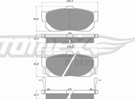 Гальмiвнi колодки дисковi TOMEX 1159