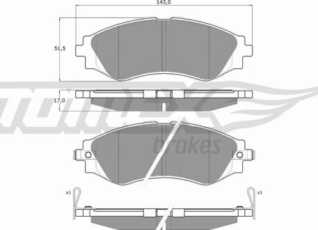 Гальмiвнi колодки дисковi TOMEX 1180