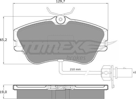 Гальмiвнi колодки дисковi TOMEX 11821 (фото 1)