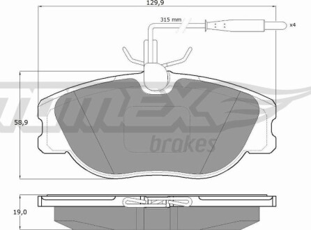 Гальмiвнi колодки дисковi TOMEX 12442