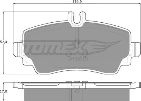 Гальмiвнi колодки дисковi TOMEX 1275