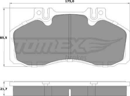 Гальмiвнi колодки дисковi TOMEX 1288