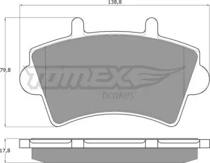 Тормозные колодки дисковые TOMEX 1302