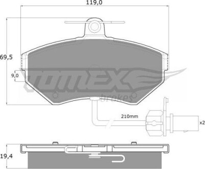 Гальмiвнi колодки дисковi TOMEX 13121