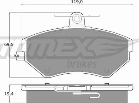 Гальмiвнi колодки дисковi TOMEX 1312