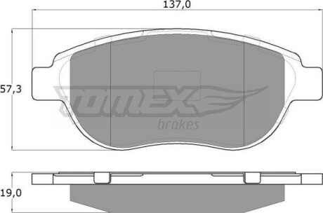 Гальмiвнi колодки дисковi TOMEX 1342