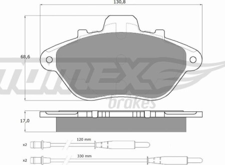 Гальмiвнi колодки дисковi TOMEX 1345