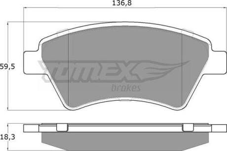 Гальмiвнi колодки дисковi TOMEX 1354