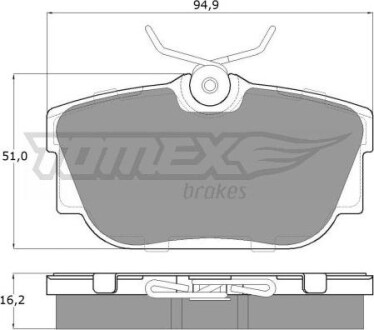 Гальмiвнi колодки дисковi TOMEX 1390