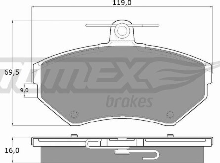 Гальмiвнi колодки дисковi TOMEX 1394