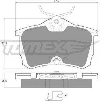 Гальмiвнi колодки дисковi TOMEX 1451