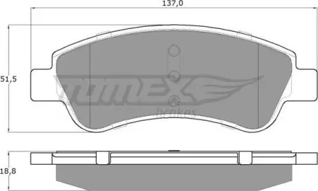 Гальмiвнi колодки дисковi TOMEX 1464
