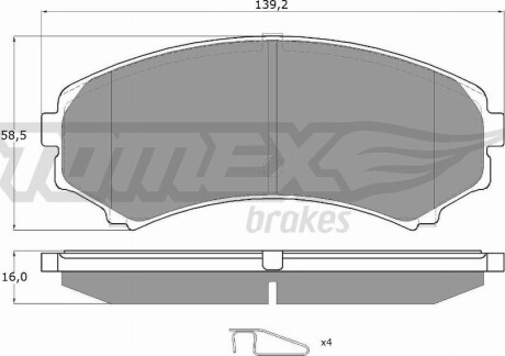 Гальмiвнi колодки дисковi TOMEX 1533