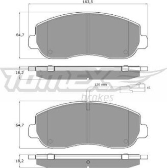 Гальмiвнi колодки дисковi TOMEX 1640