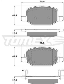 Гальмiвнi колодки дисковi TOMEX 1718