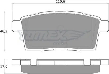 Гальмiвнi колодки дисковi TOMEX 1743