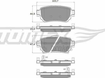 Гальмiвнi колодки дисковi TOMEX 1827 (фото 1)