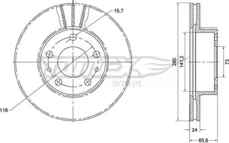 Гальмiвний диск Citroen Jumper/Fiat Ducato/Peugeot Boxer 1.4t 94- TOMEX 7019