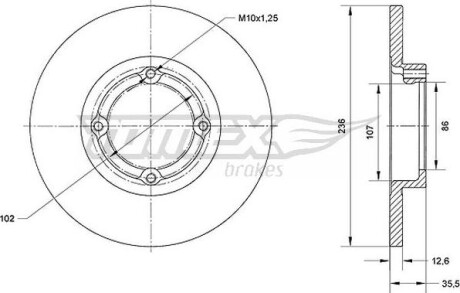 Гальмiвнi диски Chevrolet MATIZ 05- TOMEX 7033