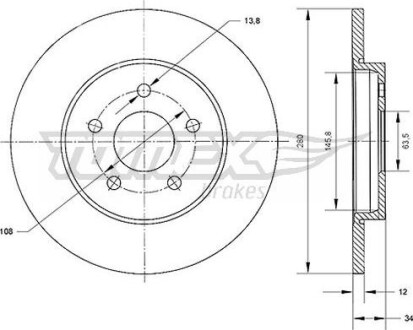 Гальмiвнi диски Ford Mondeo III 00-07 TOMEX 7053