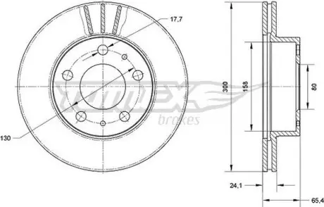Тормозной диск Citroen Jumper/Fiat Ducato/Peugeot Boxer 1.8t 94- TOMEX 7060