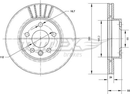 Гальмiвнi диски VW T4 2.5TDI 90-03 TOMEX 7078