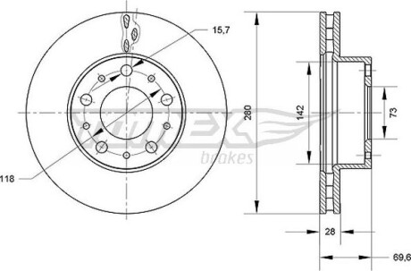 Гальмiвнi диски Citroen Jumper/Fiat Ducato/Peugeot Boxer 06- TOMEX 7095