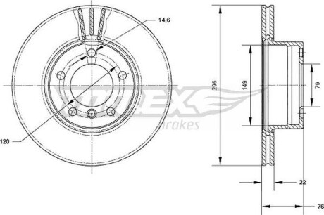 Гальмiвнi диски BMW 5 (E39) 95-04 TOMEX 7105