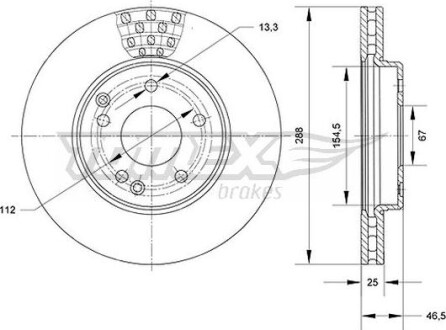 Гальмiвнi диски MB C-class (W202/W203/CL203/S202/S203) 96-07/E (W210/S210) TOMEX 7106