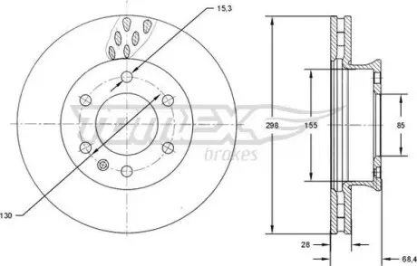 Гальмiвний диск MB Sprinter/VW Crafter 06- TOMEX 7119