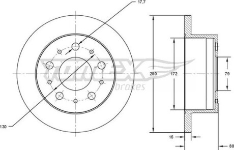 Гальмiвнi диски Citroen Jumper/Fiat Ducato/Peugeot Boxer 06- TOMEX 7138