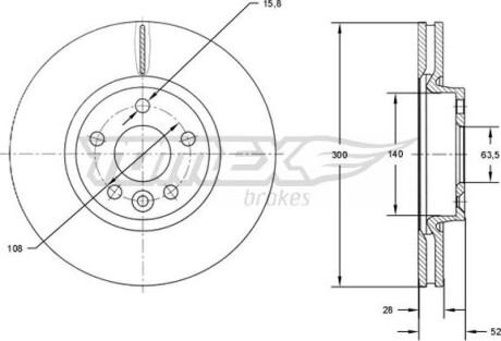 Гальмiвнi диски Ford Galaxy/Mondeo 06-15/Volvo S60/S80/V60/XC70 07- TOMEX 7156