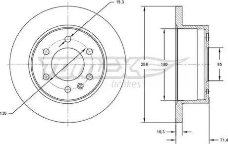 Гальмiвний диск MB Sprinter 208-319 06- TOMEX 7160