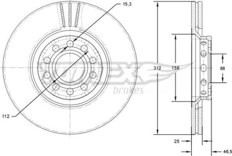 Гальмiвнi диски Audi A4/A6/VW Passat 00-09 TOMEX 7197