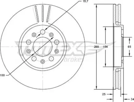 Тормозной диск Audi A3/Skoda Fabia/Octavia/VW Golf IV 96- TOMEX 7204