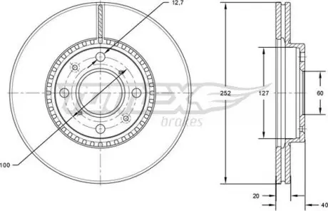 Гальмiвний диск Opel Agila B 08-14 TOMEX 7214