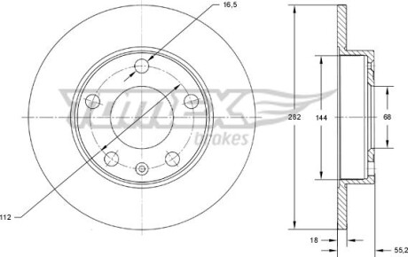 Гальмiвнi диски VW T4 90-03 TOMEX 7226