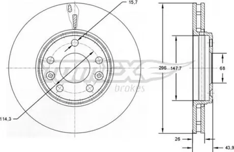 Тормозной диск Renault Megane III/Scenic III/Laguna III 07- TOMEX 7251