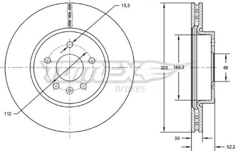 Гальмiвнi диски Audi A4/A5/A6/A7/Q5 07-17 TOMEX 7256