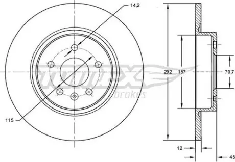Тормозной диск Chevrolet Cruze/Opel Astra J 09- TOMEX 7259