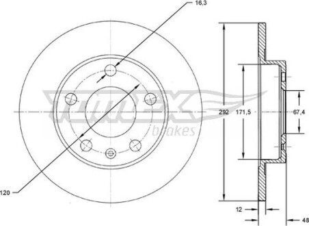 Гальмiвнi диски Opel Insignia A 08- TOMEX 7270