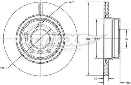 Гальмiвнi диски BMW 1 (E81/E87)/3 (E90/E91/E92) 05-13 TOMEX 7272