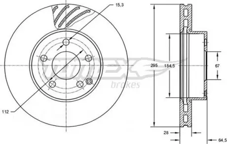 Тормозной диск MB E-class (W211/W212/S211/S212) 02-09 TOMEX 7276