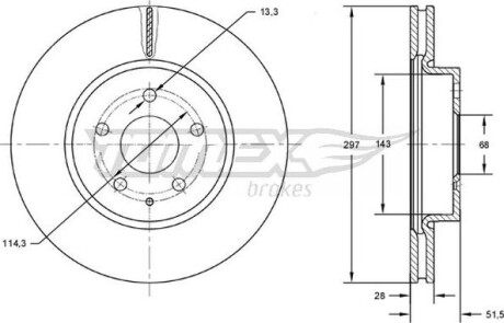 Гальмiвнi диски Mazda 6 13-/CX-5 12-17 TOMEX 7277