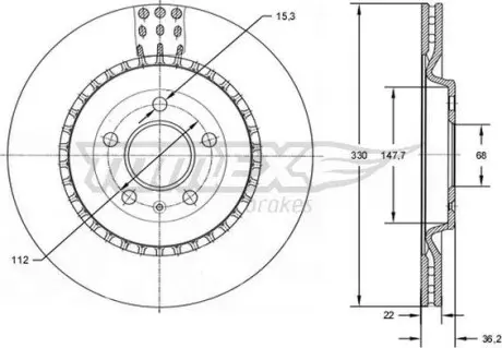 Тормозной диск Audi A6/A7 Sportback 10- TOMEX 7279
