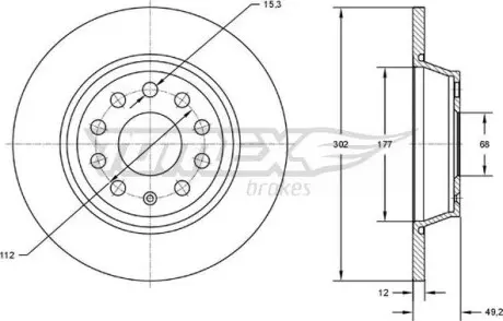 Тормозной диск Audi A6 04-11 TOMEX 7292