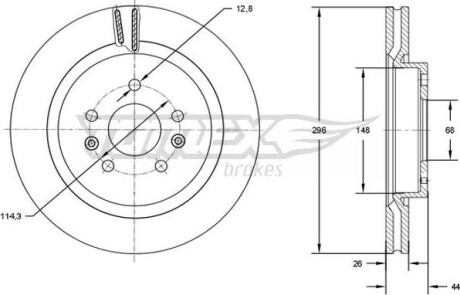 Гальмiвнi диски Nissan Qashqai II/X-trail 13-/ Leaf 14-/ Renault Kadjar 13- TOMEX 7299